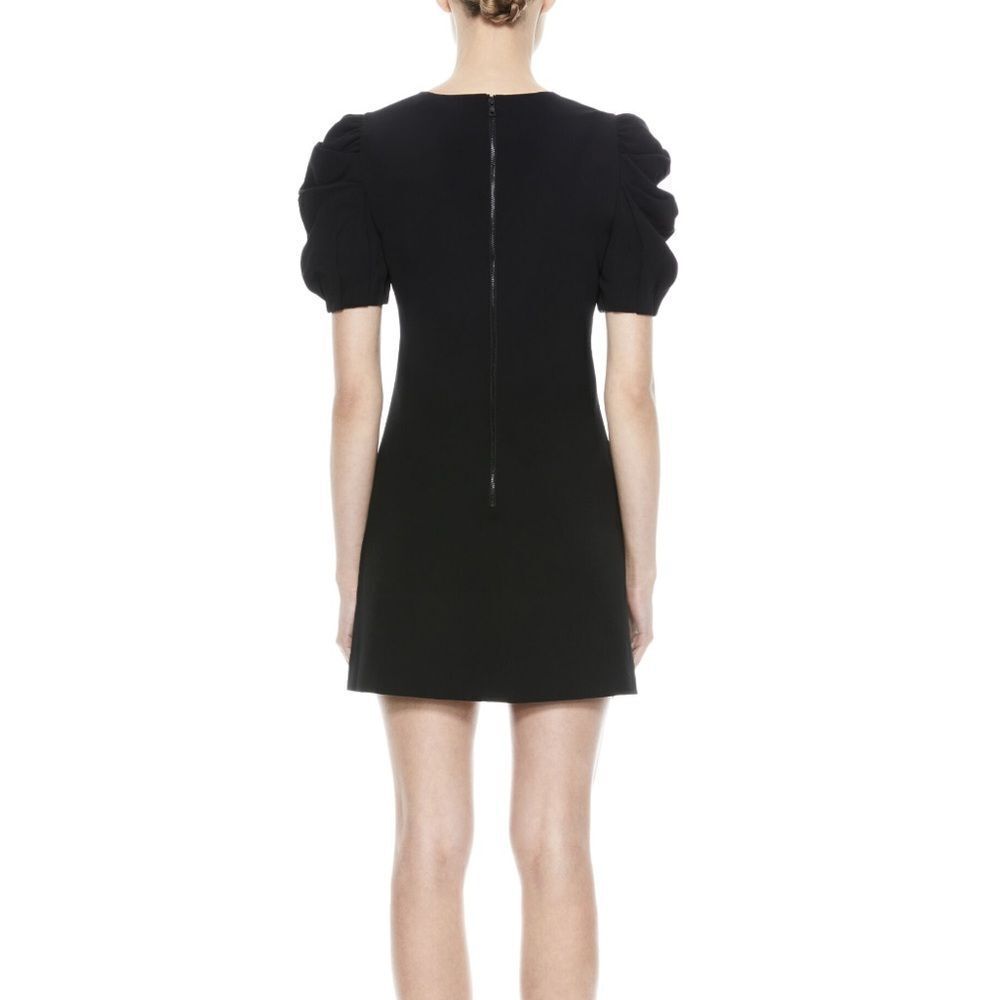 Alice + Olivia Hanita Puff Sleeve Black Dress Size 4 - Picture 3 of 11